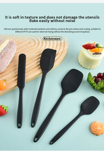 Set di utensili da cucina in silicone da 6 pezzi, spatola per crema, spatola, pennello per olio, set di raschietti di varie misure, strumento per la cottura, non integrato