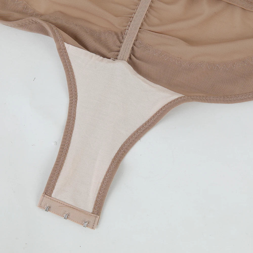 Body modellante per il corpo con controllo della pancia a vita incrociata per le donne Controllo completo del corpo con scollo a V Slip traspiranti in rete Intimo Sollevatore di testa