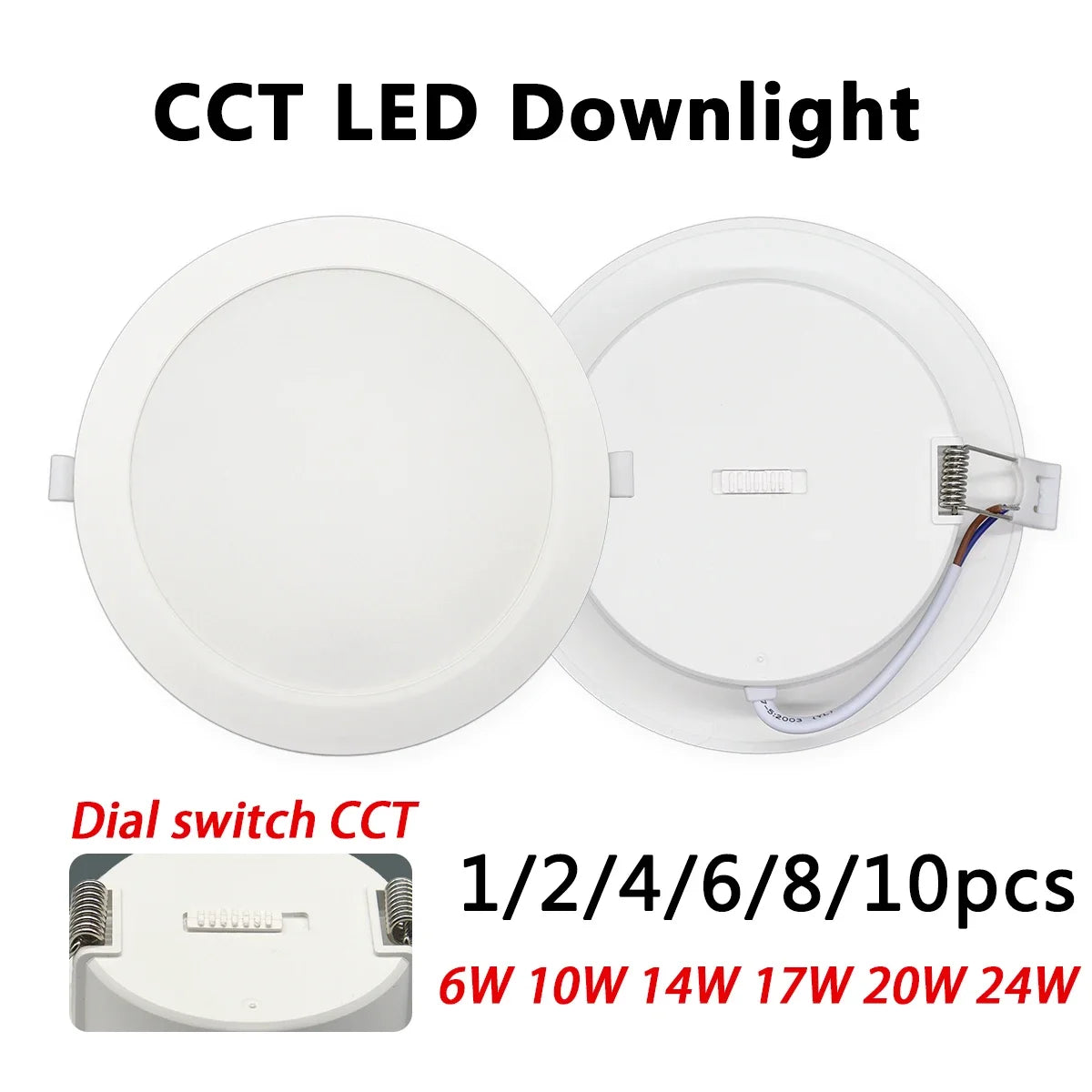 Confezione da 1-10 Faretti LED 3 CCT con Cambio Colore 3000K 4000K 6500K AC 110V 220V, Luce da Soffitto 6W 10W 14W 17W 20W 24W per Casa e Ingresso