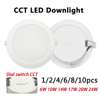 Confezione da 1-10 Faretti LED 3 CCT con Cambio Colore 3000K 4000K 6500K AC 110V 220V, Luce da Soffitto 6W 10W 14W 17W 20W 24W per Casa e Ingresso