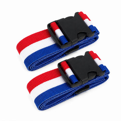 2 Pezzi Cinghie per Valigie a Forma Dritta, Cintura per Bagagli in Poliestere con Fibbia Regolabile, Accessorio da Viaggio Unisex