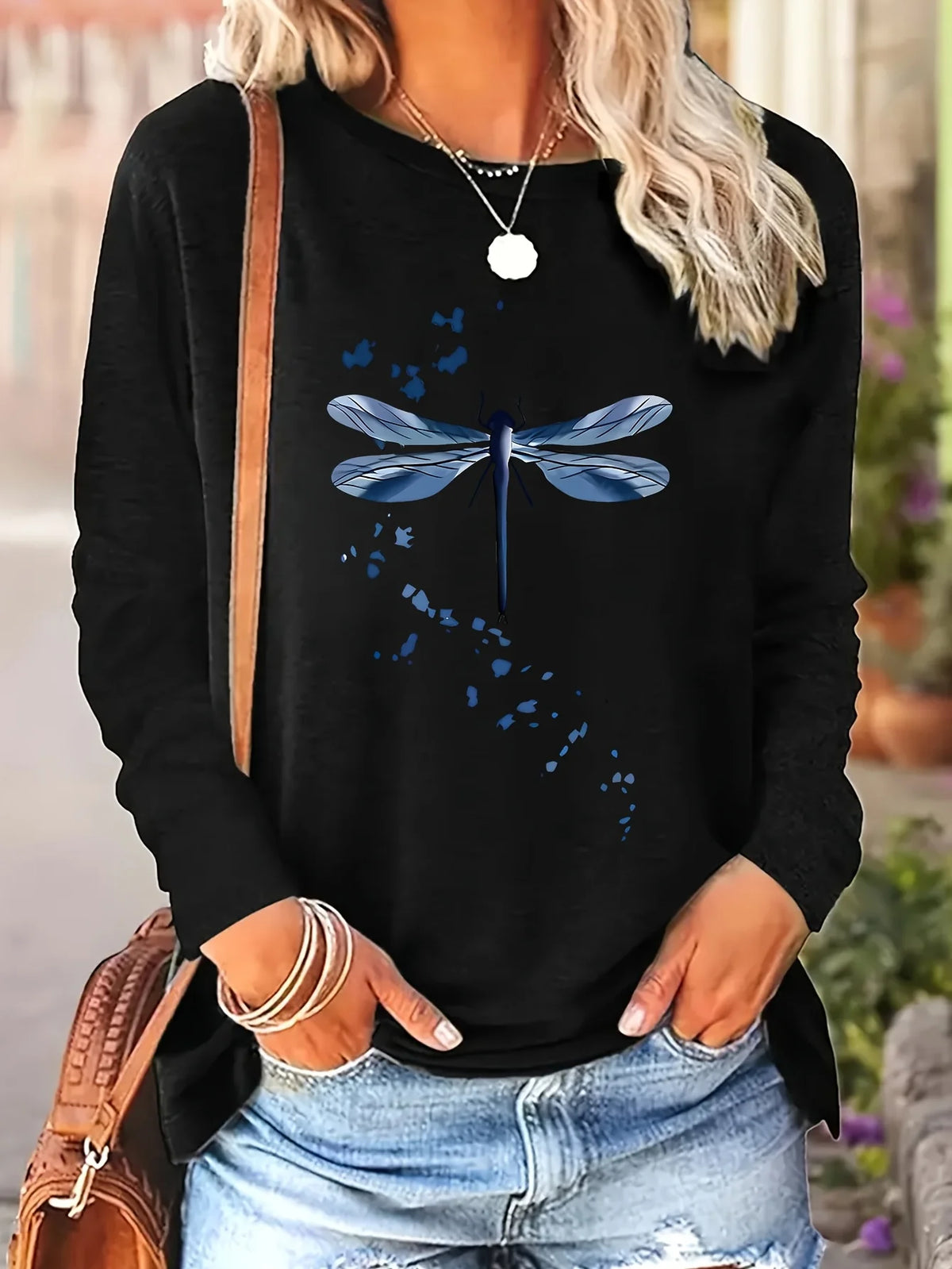 Abbigliamento primaverile e autunnale da donna in cotone 100 T-shirt stampata con cuore colorato Manica lunga Girocollo Top casual