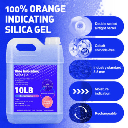 Perle di gel di silice indicatrici arancioni/blu da 2/4/6/10 libbre - Essiccanti riutilizzabili