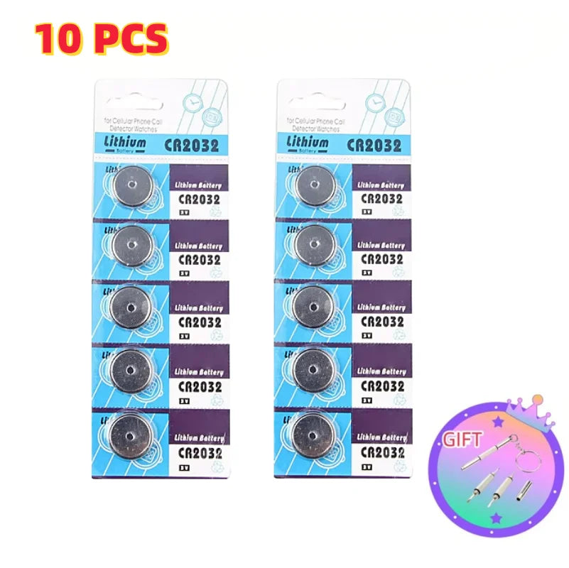 2-100 pezzi 3V CR2032 batteria a bottone batterie al litio moneta orologio computer LED luce giocattolo calcolatrici telecomandate