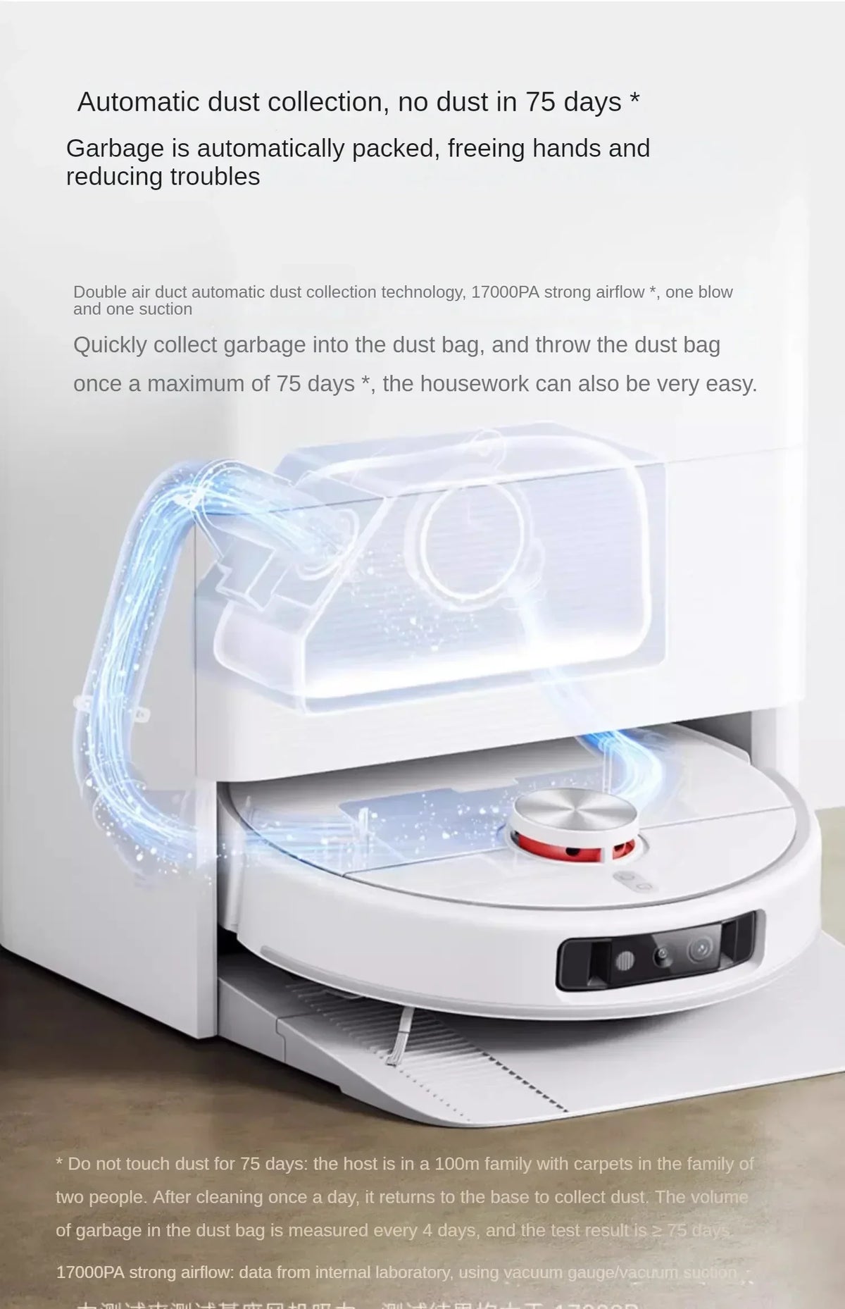 Nuovo robot aspirapolvere Xiaomi Mijia M30 Pro, potente e multifunzione, con funzione di taglio dei capelli integrata e sistema anti-groviglio.