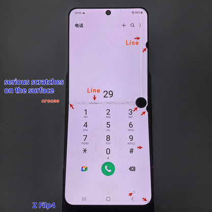 Display LCD Super AMOLED da 6.7'' 100% Testato per Samsung Z Flip 4 SM-F7210 F721 F721W F721U, Schermo Touch Sostitutivo Con Difetti