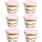 Set di 4/6 Piccole Ciotole in Vetro con Coperchio, Contenitori Impilabili in Vetro Trasparente a Righe per Dessert, Budini, Salse, Salse Piccanti, Noci, Avena, Caramelle, Dolciumi