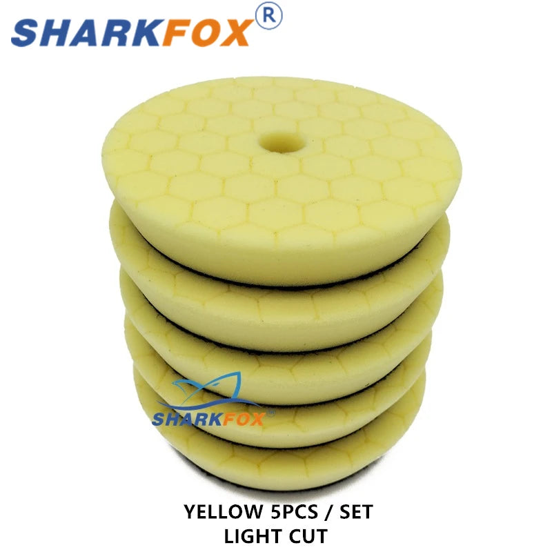 Sharkfox Disco Lucidante per Auto 5/6 Pollici, Tamponi Lucidanti Autoadesivi, Tampone Lucidante in Schiuma Tedesca per Lucidatura e Ceratura per DA/RO