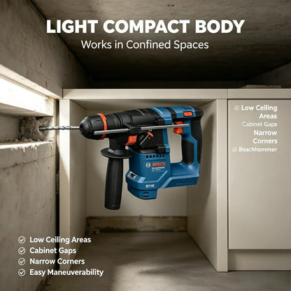 ‌ Bosch 18V-18 X Trapano Tassellatore Rotativo a Batteria Leggero Brushless 2-in-1 per Calcestruzzo