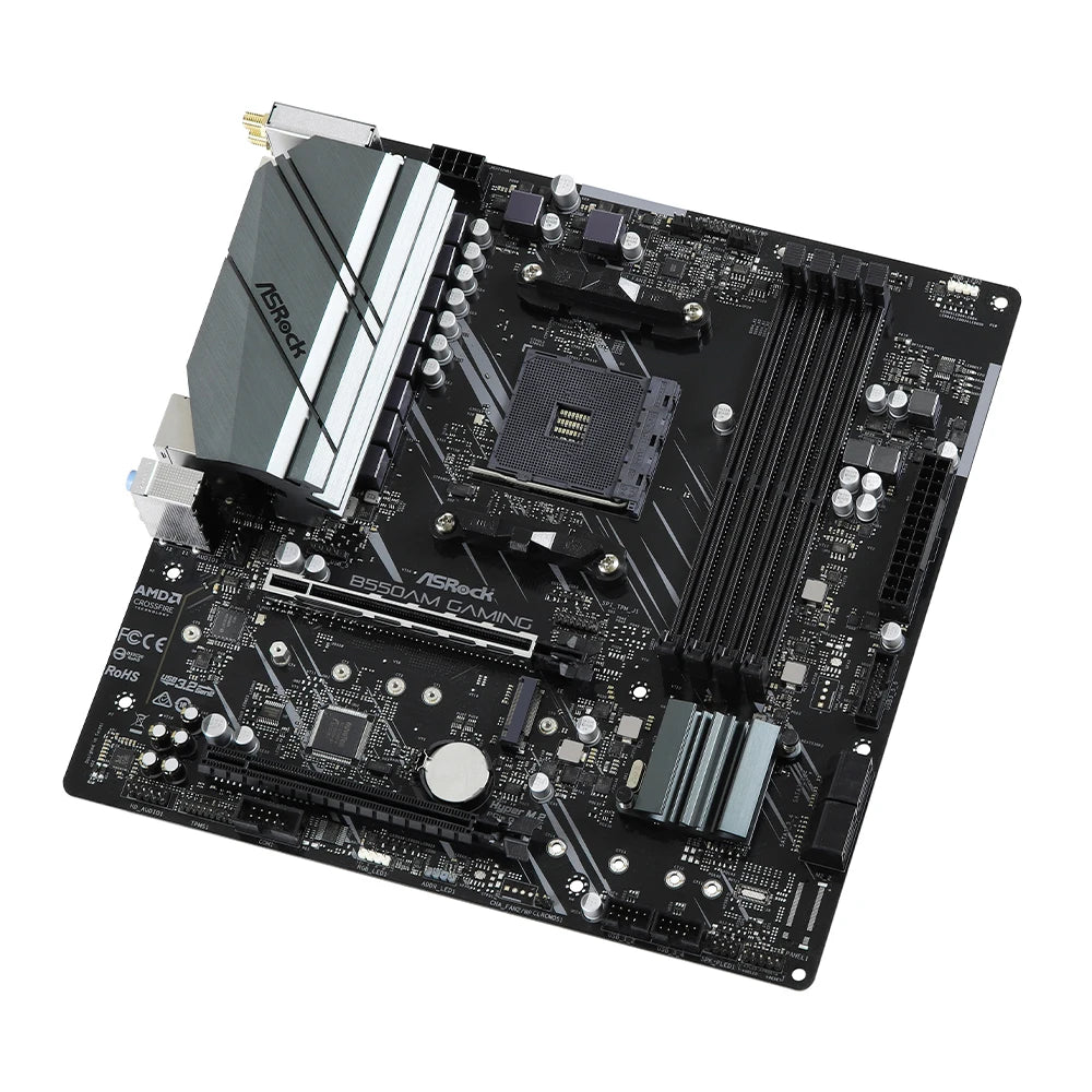 Scheda madre ASRock B550AM GAMING, compatibile con CPU AMD 3600, 5600G, 5700X, 5700x3D, 5800X3D, socket B550 AM4, DDR4, HDMI, M.2, formato MATX, PCIe 4.0.