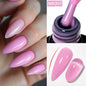 MEET ACROSS 7ml Gelatina Nuda Shimmer Base in gomma Gel Glitter Rosa Viola UV/LED Nail Art Vernis Gel Smalto per manicure Unghie FAI DA TE