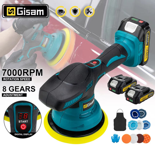 Gisha Cordless Car Polisher 8 Marce Regolabile Auto Elettrica Ceretta Levigatura Sigillatura Smalto Strumento di Potere Fit Makita 18v Batteria Spille