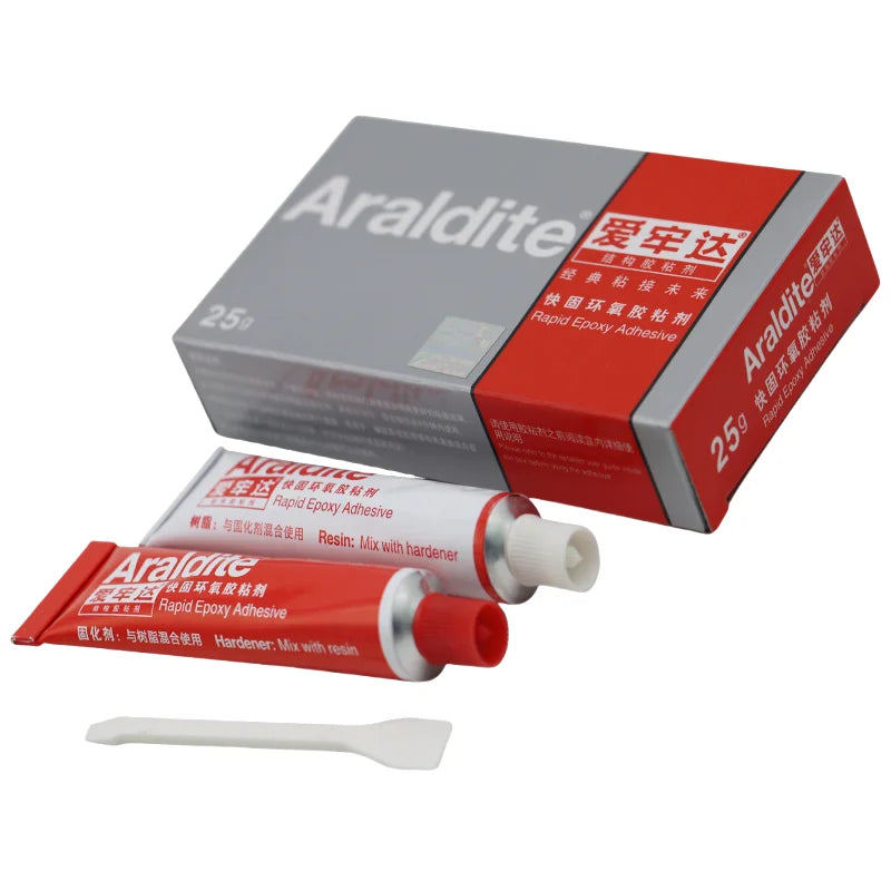 Colla Epossidica Araldite 5 Min, Adesivo a Rapida Asciugatura, Forte Tenuta, Impermeabile per Riparazione di Metallo, Ceramica, Vetro e Gioielli, 25g 60g