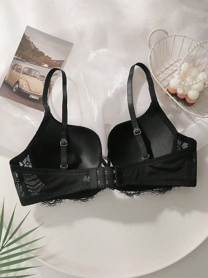 Reggiseno nero in pizzo a pois, stile elegante, biancheria intima da donna, lingerie sexy, modello L2699.