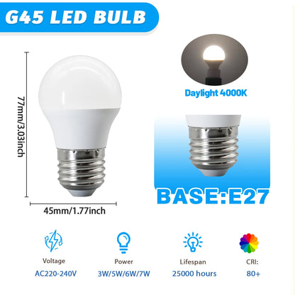 Confezione da 1-12 Lampadine LED E14 E27 B22 di Alta Qualità, AC 220V 240V 3W-7W 80lm/w, Mini Lampadina Senza Sfarfallio 3000K 4000K 6000K
