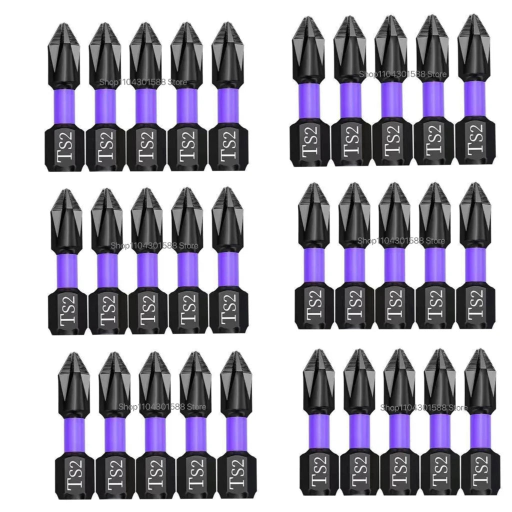 5-60PCS PH2 Set di punte per avvitatore a percussione Set di cacciaviti a croce magnetici Set di punte per trapano a percussione Vite Cacciavite a croce antiscivolo in acciaio legato