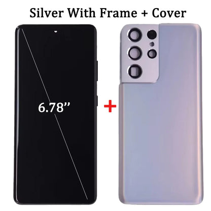 Display LCD AMOLED G998 per Samsung S21 Ultra 5G G998U, Schermo Touch con Digitalizzatore per Samsung S21 Ultra G998B con Cornice