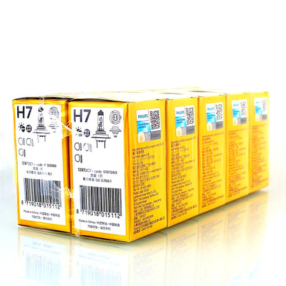 Philips 10 Lampade Vision H7 12V 55W PX26d, Faro Alogeno Originale per Auto 3200K, Lampadina Standard di Ricambio Genuina 12972C1