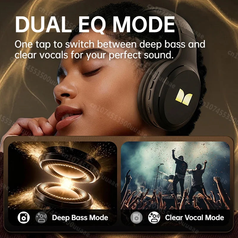 Cuffie Bluetooth 6.0 Monster N21 con Doppia Modalità EQ, Auricolari Stereo Immersivi, Pieghevoli Over-Ear, con Microfono, Cablate/Wireless