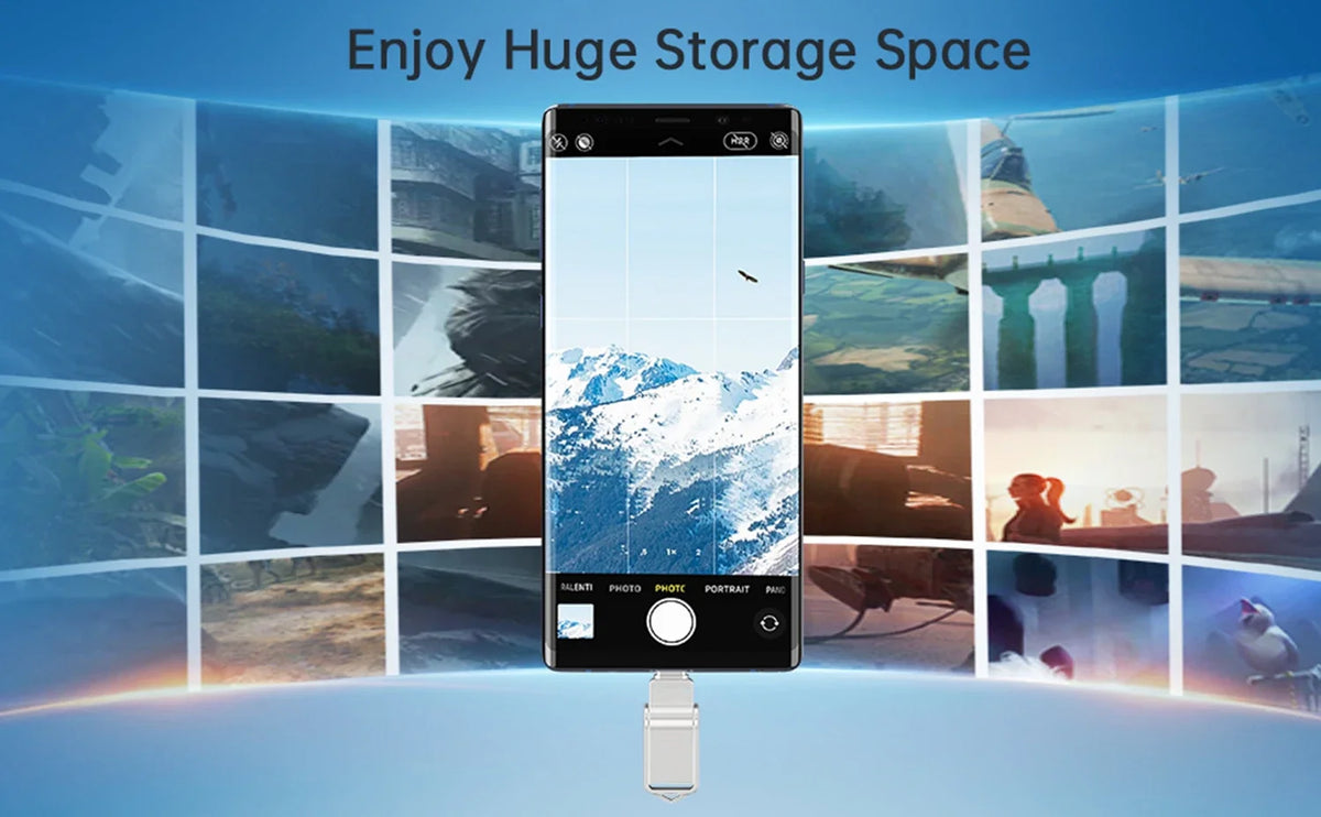 Lenovo Mini, chiavetta USB 3.0 ad alta velocità, in metallo, con interfaccia doppia, capacità 1 TB, 512 GB, 256 GB, adatta per dispositivi Android e laptop.