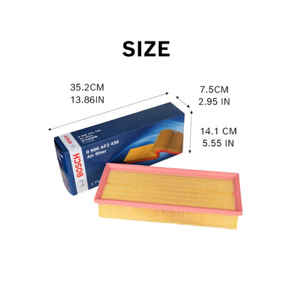 Filtro Aria Motore Auto Bosch 0986AF2438 compatibile con VW GOLF Passat Passat CC Tiguan Beetle Touran Sharan, per Audi A3 Q3 TT