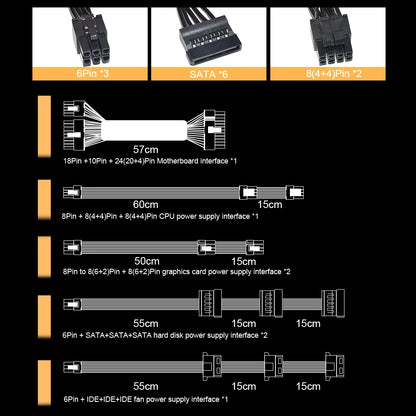 Full Modular ATX 850W 80Plus Gold 20 + 4Pin 12V Professional E-Sports Video Game Computer PSU per PC Desktop Power Supply
