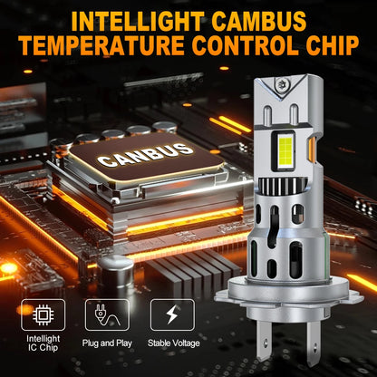 XSTORM H7 Lampadine per luci per auto a LED 150w 40000LM con ventola Turbo Luci H7 Faro a LED 6500K 12V NO Errore Canbus Fendinebbia Bianco