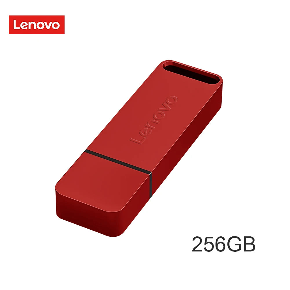 Chiavetta USB Lenovo Mini ad alta velocità, in metallo, resistente e portatile, con capacità di archiviazione di 2 TB/1 TB/512 GB/256 GB/128 GB, ideale per PC, laptop e sistemi audio per auto.