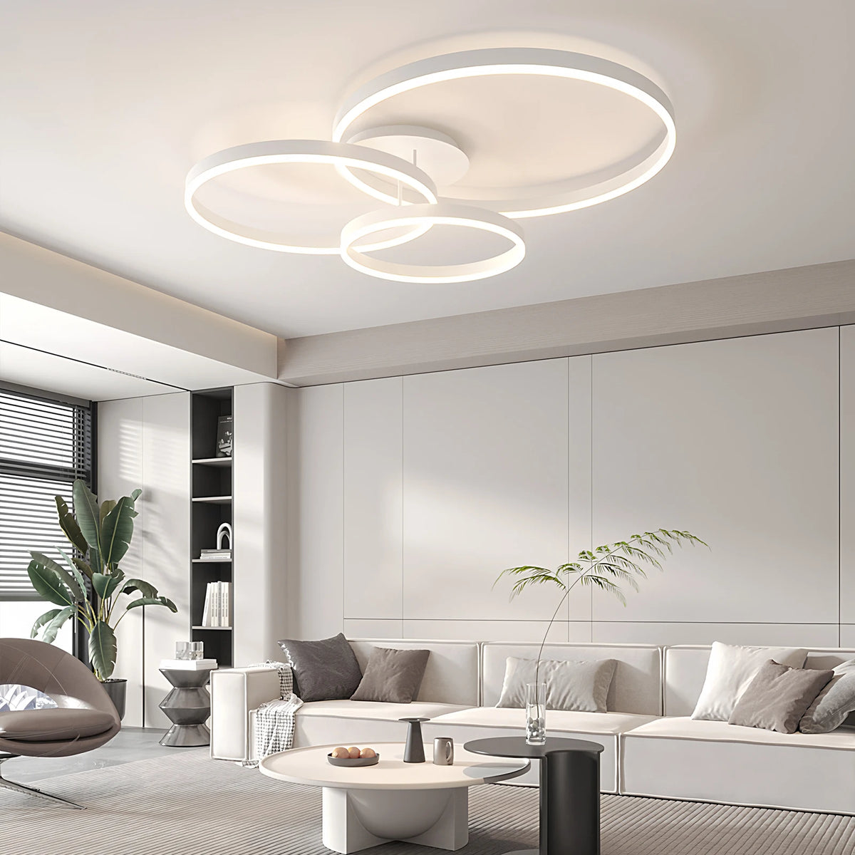 Lampadario a soffitto IRALAN con anello LED e telecomando, luce per soggiorno e tavolo da pranzo, illuminazione in acrilico.