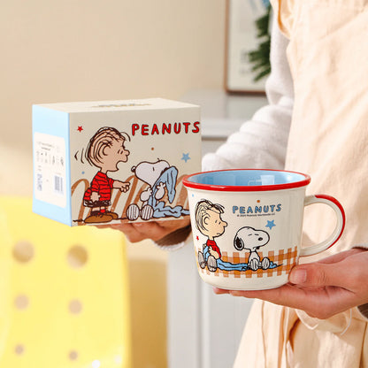 Set di Tazze in Ceramica Colorata da 340Ml con Snoopy, Design Carino con Manico, Bellissima Tazza per Caffè e Acqua per Casa e Ufficio, Regalo di Compleanno per Bambini