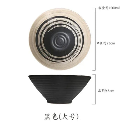 Ciotola giapponese Ramen ciotola per uso domestico di grandi dimensioni e Set di stoviglie per piatti ciotola in ceramica ciotola Ajisen ciotola per minestra di pasta di manzo