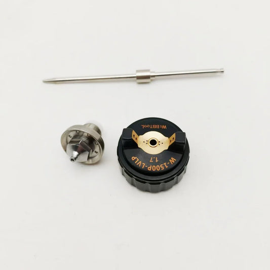Pistola a spruzzo 1500P Kit ugelli 1,7 mm Tappo pistola per vernice Ugello Ago in tre pezzi