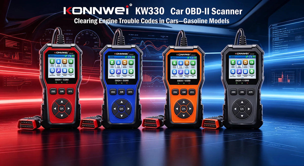 2026 KONNWEI KW330 Auto OBD2 Scanner di guasti Test della batteria del motore Codice di guasto Trasparente Dati in tempo reale Strumento di ispezione OBD professionale