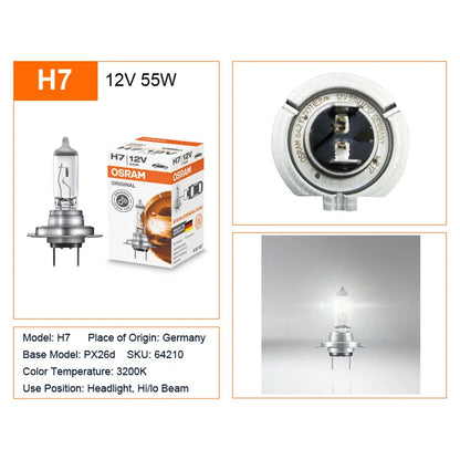 OSRAM H4 H7 H11 12V faro alogeno lampada originale per auto 3200K bianco caldo Standard autentico lampadina Made in Germany (1 pz)