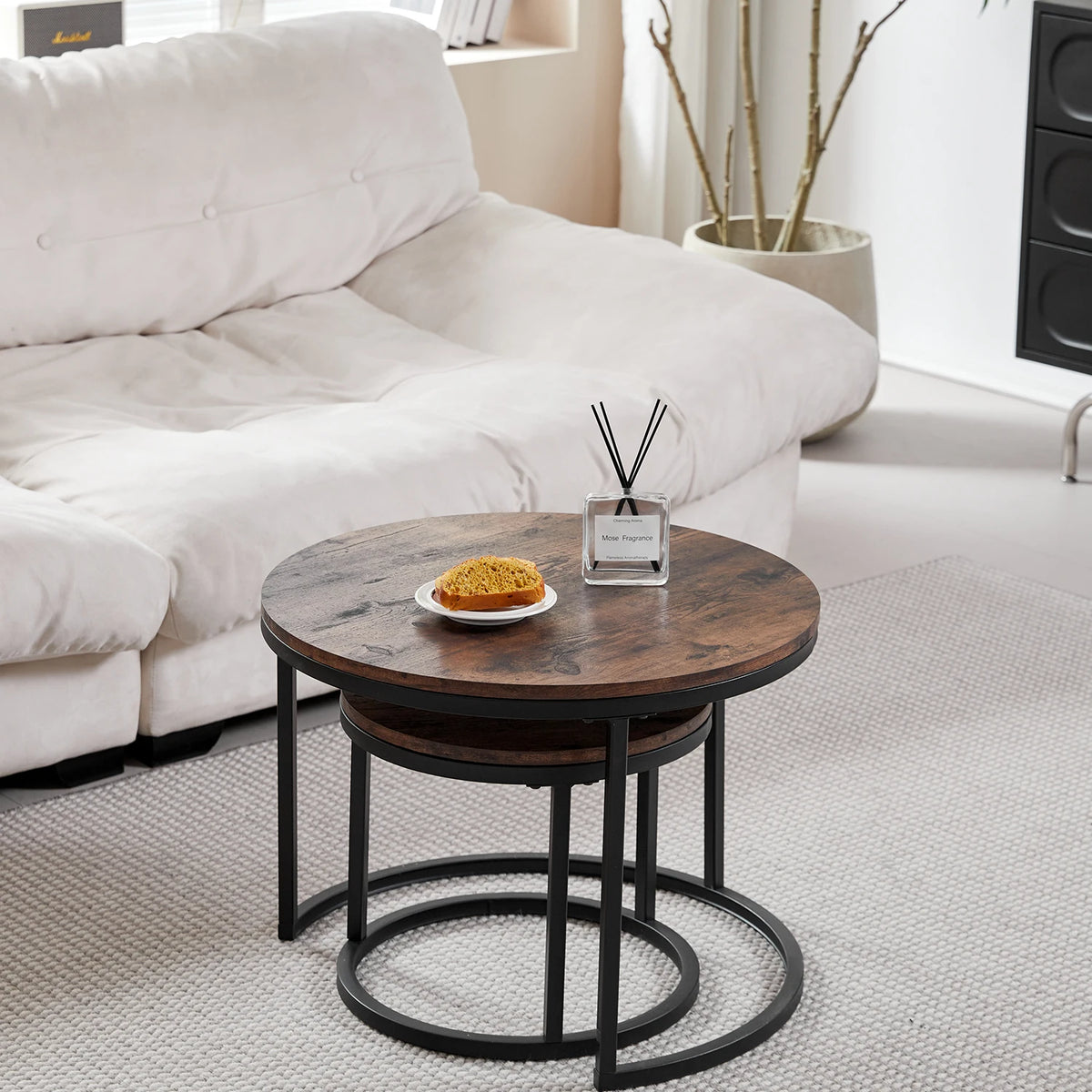 2 pezzi tavolino nordico 2 in 1 combinazione rotonda tavolo da tè per ufficio moderno e minimalista divano per la casa Ins tavolino soggiorno