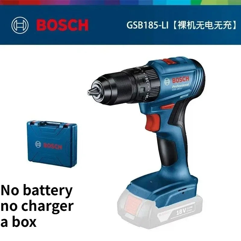 Trapano avvitatore a impulsi senza fili Bosch GSB 185-LI 18V, motore brushless, 1900 giri/min, cacciavite elettrico multifunzione, utensili elettrici (senza batteria)