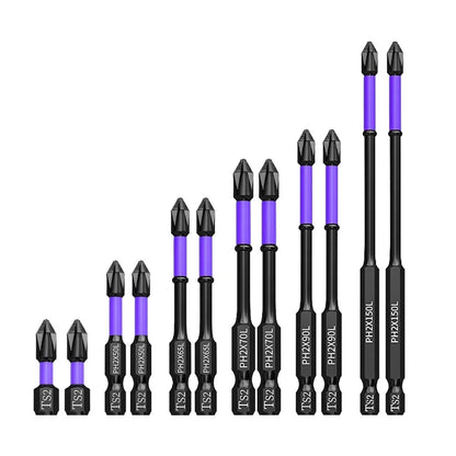 5-60PCS PH2 Set di punte per avvitatore a percussione Set di cacciaviti a croce magnetici Set di punte per trapano a percussione Vite Cacciavite a croce antiscivolo in acciaio legato