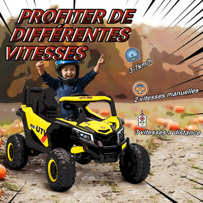 Auto Elettrica 12V per Bambini, Buggy Elettrico con Telecomando 2,4G, Sistema di Avvio Graduale