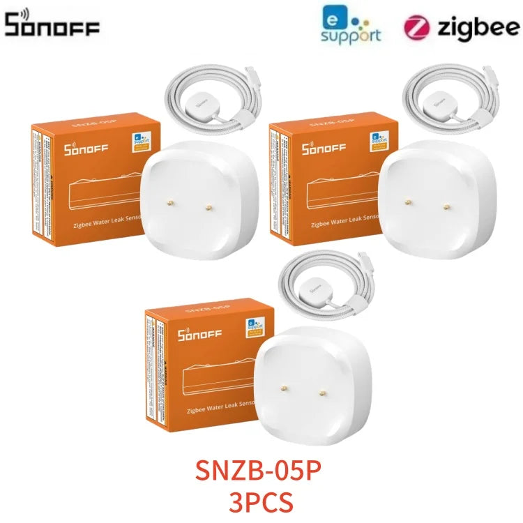SONOFF SNZB-05P Sensore di perdite d'acqua Zigbee Sonoff, Rilevatore d'acqua con avvisi in tempo reale, Notifiche multiple, Supporto esteso