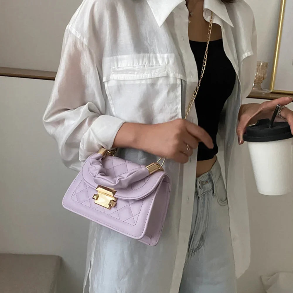 Borse a tracolla in pelle PU da donna piccola borsa a tracolla Designer femminile 2024 nuova catena di moda borsa a tracolla romboidale mini borsa da donna