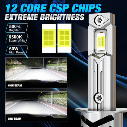 XSTORM H1 Lampadine LED Canbus 60000LM 100W H3 H7 Fari LED con Ventola H1 Turbo Lampade Fari Auto Plug & Play 6000K 12V