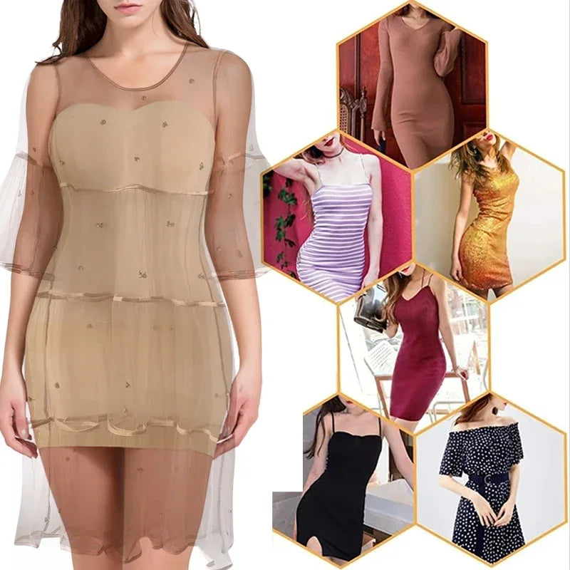 Abito modellante sexy da donna con spalle scoperte, aderente, senza spalline, intimo, compressione liscia, modellante per il corpo, vita dimagrante