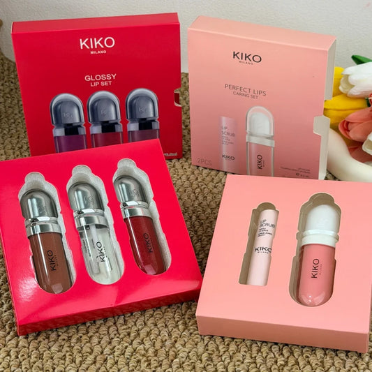 KIKO 3D Hydra Lip Gloss Scrub Labbra Esfoliante per la Pelle Morta Riduce le Rughe delle Labbra Idratante Lucido Labbra Piene Trucco Set Perfetto per la Cura delle Labbra