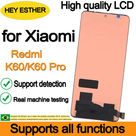 Sostituzione display OLED da 6,67'' per Xiaomi Redmi K60 K60 Pro, gruppo digitalizzatore touchscreen LCD, parti di riparazione