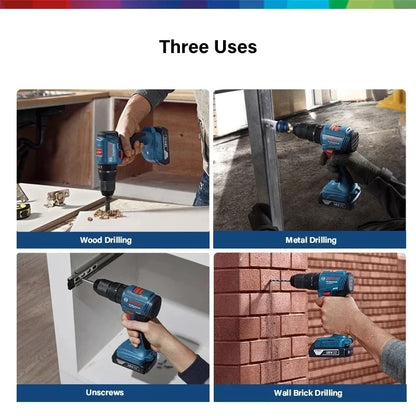 Trapano avvitatore a percussione senza fili Bosch GSB 185-LI 18V Brushless 1900 giri/min, utensile elettrico multifunzione (senza batteria)