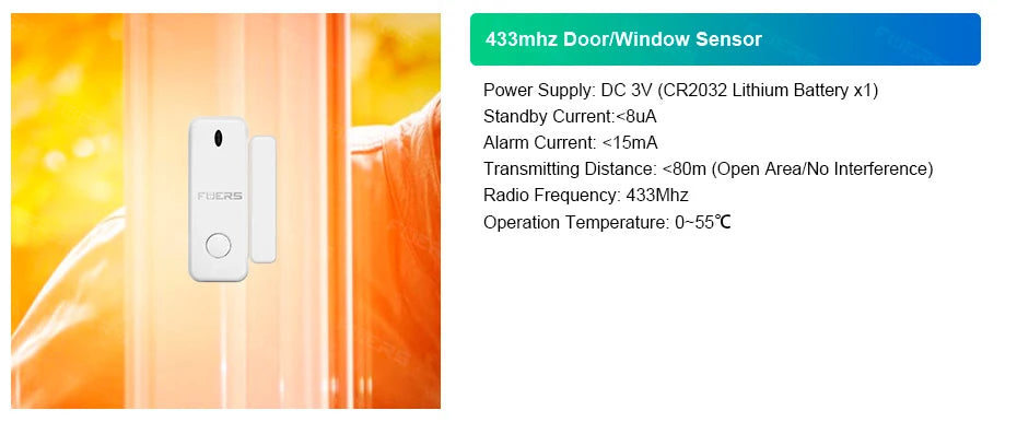 FUERS Sistema di allarme Smart Home WIFI GSM Allarme di sicurezza Host Ant-furto con sensore di movimento porta Tuya Smart App controllo lavoro Alexa