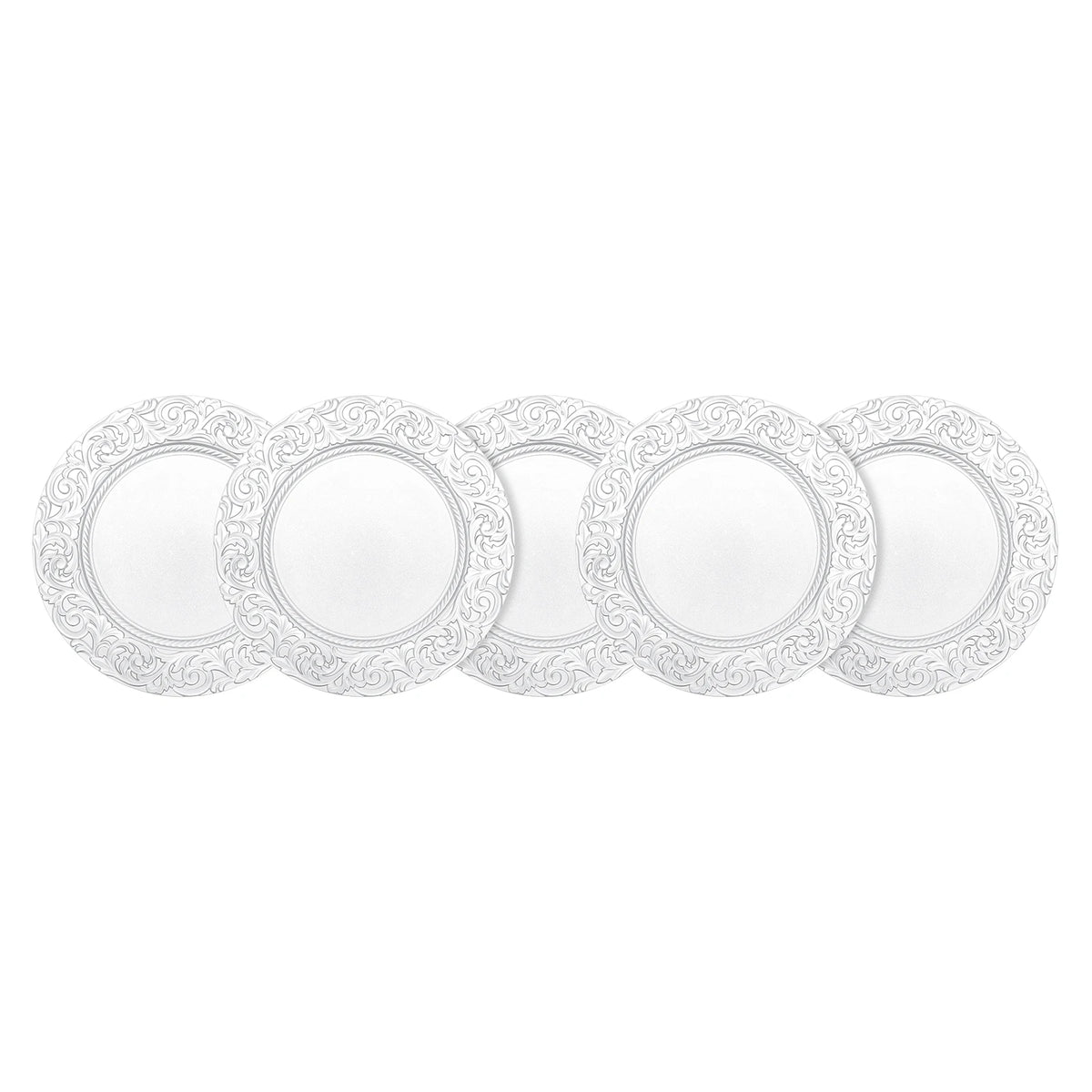 Set da 100 sottopiatto, sottopiatto rotondo, piatti da portata riutilizzabili, sottopiatto da 13 pollici per piatti da portata, ideale per matrimoni, feste ed eventi, design con fondo incavato stabile, elegante decorazione pr