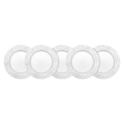 Set da 100 sottopiatto, sottopiatto rotondo, piatti da portata riutilizzabili, sottopiatto da 13 pollici per piatti da portata, ideale per matrimoni, feste ed eventi, design con fondo incavato stabile, elegante decorazione pr