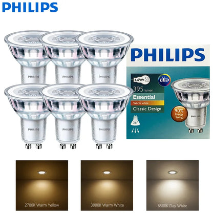 Faretto Philips Essential LED GU10 PAR16 Classic 4,6W (=50W alogeno) 220-240V Lampadine 36 °   Lampade da incasso a LED bianche di grado