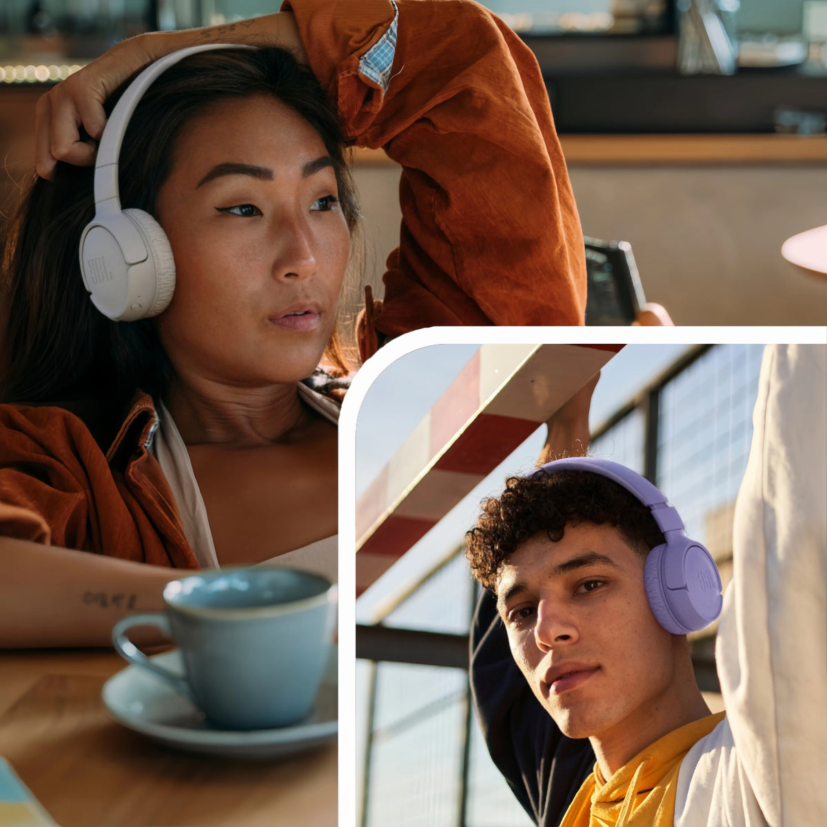 Cuffie wireless JBL Tune 520BT, modello on-ear, con Bluetooth 5.3, batteria da 57 ore, suono con bassi potenti, leggere, pieghevoli, connessione multipunto, ideali per l’uso quotidiano, in offerta.